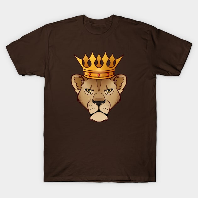 Lioness Queen Head T-Shirt by Gellyarts